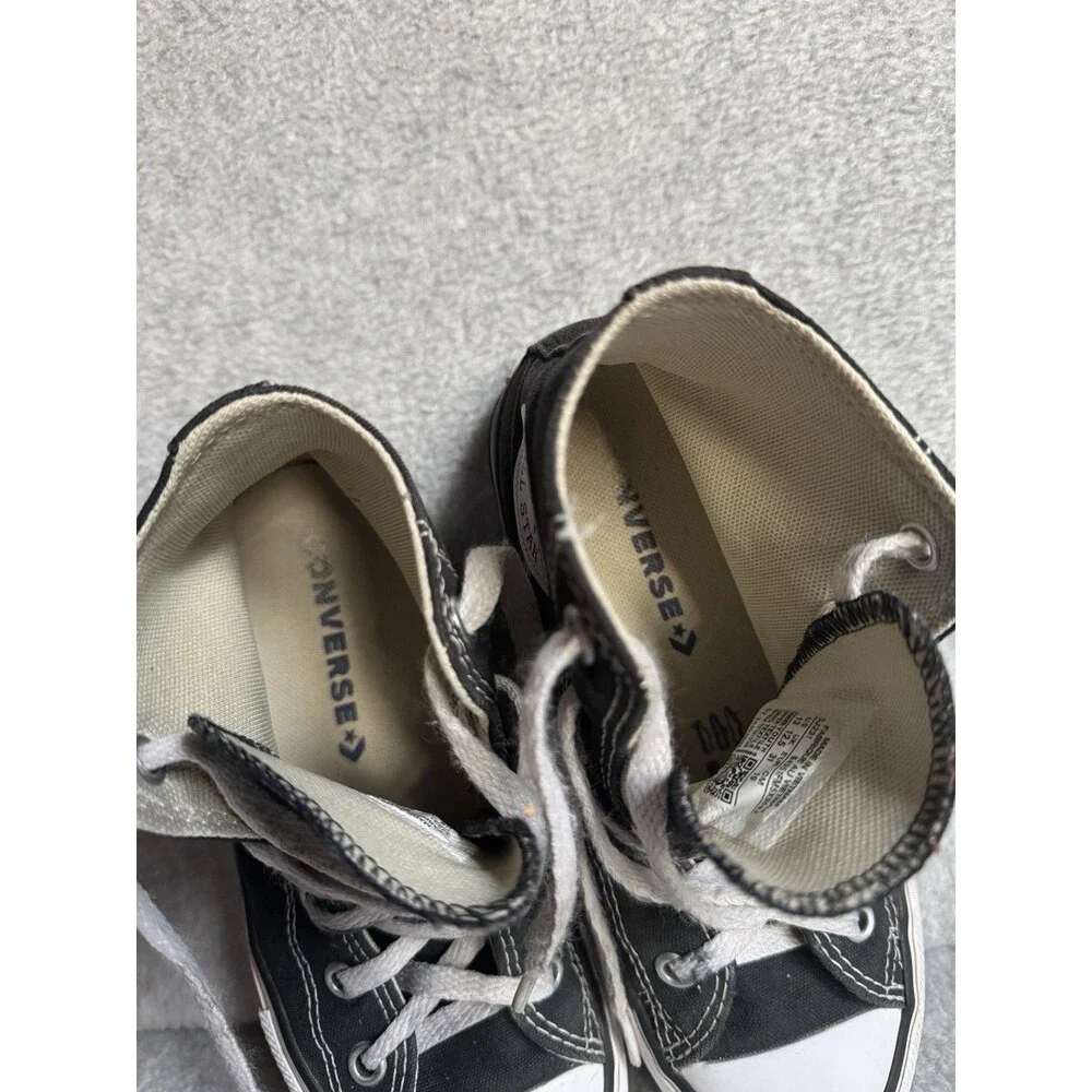 Converse High Top Sneakers Kids US 13 Black White Unisex Classic Athletic Shoes